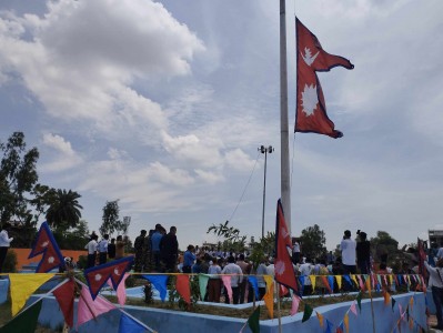 भारतीय सिमानाकाे मटिहानीमा सबैभन्दा अग्लाे राष्ट्रिय झन्डा